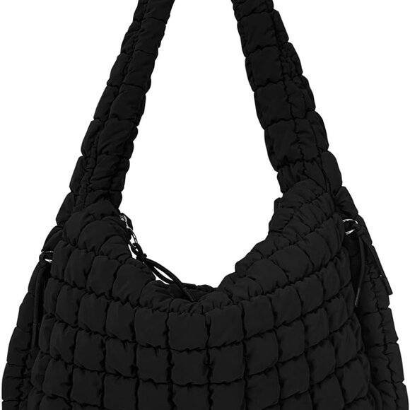 Nylon Quilted Tote Bag Large Capacity Shoulder Puffer Hobo Bag for Women - Picture 1 of 6